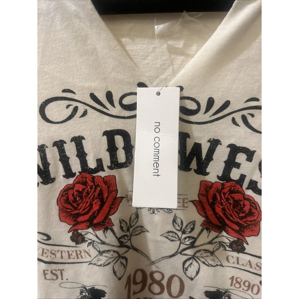 No Comment Juniors Wild West Crop Cute Summer T-shirt Medium Sleeveless NWT - Picture 6 of 6